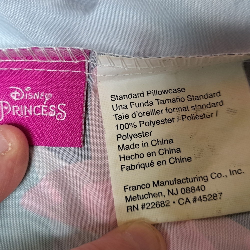 Disney Princess Ariel,Aurora, Tiana,and Belle Standard Size Pillowcase. - Picture 3 of 4